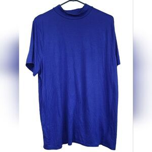 Lane Bryant Royal Blue Mock Neck Short Sleeve Tee Size 18/20 Women's Plus Top